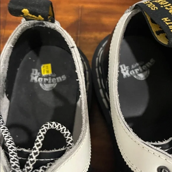 Dr Martens 1461 BEX SMOOTH CONTRAST LEATHER OXFORD BLACK WHITE SHOES 7 M / 8 W - Picture 9 of 13